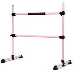 Push Up-Handles Costway 4 Feet Portable Ballet Barre with Adjustable Height-Pink