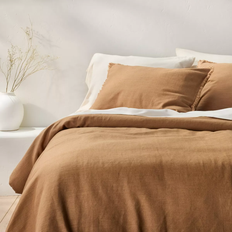 Casaluna Heavyweight linen blend comforter sham Bedspread Brown (279.4x243.8cm)