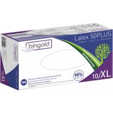 Bingold Engangshandsker Latex 50Plus Pudderfri - Gr. 10/XL