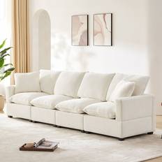 Bed Bath & Beyond Modern Modular 3-7 Seat Chenille Sectional Couch 110.0 W x 37.0 In. H x 29.0 In. D Sofa 110" 4 Seater