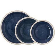 Quid Baltic Quid 18 Piezas 6 Servicios Cerámica Azul Oscuro Juego de Vajilla 18pcs