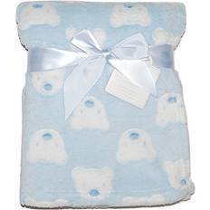 Baby Boy Soft Fleece Wrap Blanket Blue Teddy