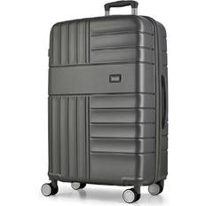 Rock 8 Wheel Hard Suitcase Large Charcoal