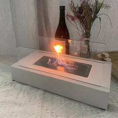 White Fire Pits & Fire Baskets Meterk Indoor Tabletop Firepit with Dancing Flames