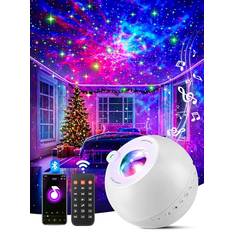 PIKOY Galaxy Projector 15 Colors 15 White Noise Bluetooth Dimmable Kids Night Light
