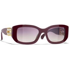 Chanel Dam Solglasögon Chanel Rectangle Sunglasses - Burgundy
