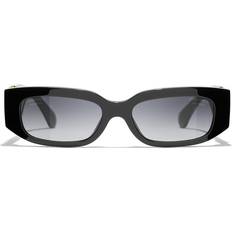 Chanel Dame Solbriller Chanel Rectangle Sunglasses C622S8 - Black