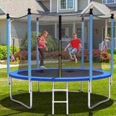 Trampoline Costway Ø 244 cm Outdoor-Trampolin für Kinder en Erwachsene Schwarz Blau