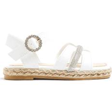 Buckle Children's Shoes River Island Espadrille Diamante Sandals - White