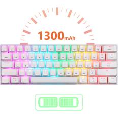 Motospeed SK62 BT Wireless Gaming Mechanical Keyboard 61 Keys RGB Backlight Blue Switch Macro Drive