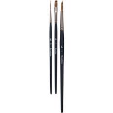 Kreatima Vegan Akvarellpenslar 3-pack Rund #6 Flat #1/4 Script Liner #2