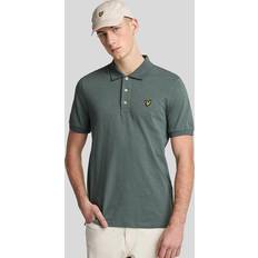 Lyle & Scott Gråa Pikétröjor Lyle & Scott T-shirt Slub Polo Shirt Grön