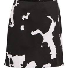 Object Collectors Item Cow Print Denim Skirt - Black