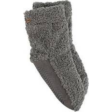 Grey Slippers Totes Textured Faux Fur Slipper Sock Booties - Charcoal/Grey