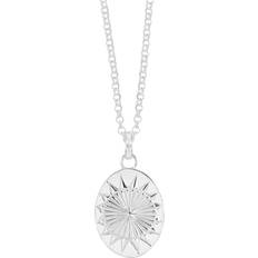 Rachel Jackson London Personalised Oval North Star Necklace - Ilver