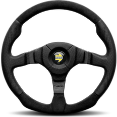 Momo Steering Wheel Dark Fighter Black Leather Alcantara ø350mm
