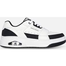Shoes Skechers Uno Court Embossed Leather Lace Up Court Trainer - White