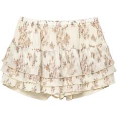 Orange - Women Skirts Pull&Bear Floral Print Rara Mini Skirt - White