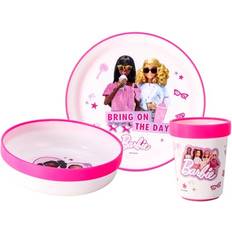 Baby Dinnerware Barbie 3pcs Bicolor Premium Kids Dinner Tableware Set Plate