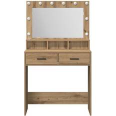 vidaXL Makeupbord Med LED-Lys 79 x 41 x 135 cm Toiletbord 79x41cm