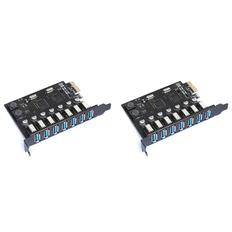 Controller Cards Jojomino 2X USB 3.0 PCI Express Adapter E to 7 Ports 3 Expansion Card USB3 PCIe PCIe X1 Controller Converter