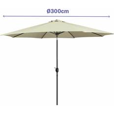 Beige - Stål Parasoll Marbueno Umbrella Steel 8 Ribs D300 cm Polyester Beige