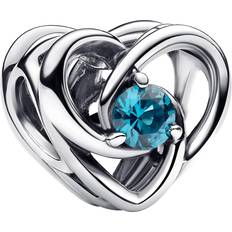 Men Charms & Pendants Pandora Entwined Heart & Stones Charm - Silver