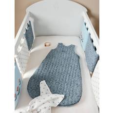 Vertbaudet Cotton Gauze Cot Playpen Bumper Set Blue