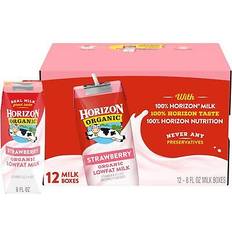 Milk & Plant-Based Beverages Horizon Organic Uht Lowfat Strawberry Milk Boxes 12 Pack 8 fl oz