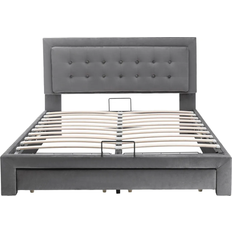 Merax Hydraulisches Boxspringbett 140 x 200 cm - Polster Bettrahmen 140 x 200cm