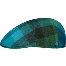 Lierys Wool Check Flat Cap - Blå