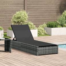 Seat Cushion Sun Beds vidaXL Sonnenliege Grau 60x200x27 cm Poly Rattan