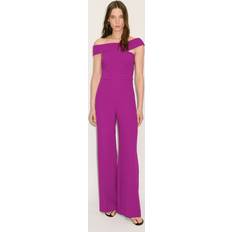 Mango Long Jumpsuit With Asymmetrical Neck - Purple