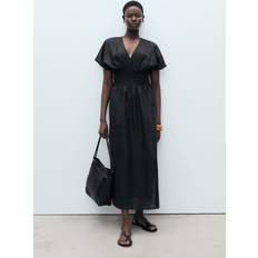 Mango Linneklänning Dress Felicia - Svart