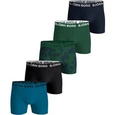 Grøn Boxershorts Børnetøj Björn Borg Cotton Stretch Boxershorts 5-Pak - Flerfarvet