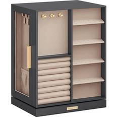 Grey - Women Jewellery Storage Songmics 360° Rotating Jewellery Box with 5 Drawers - Slate Grey