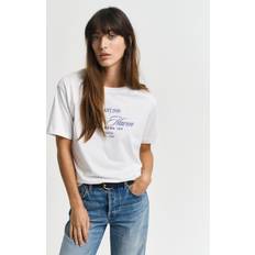 Gant Women T-shirts Gant Women Sailing Crew Graphic T-Shirt - White