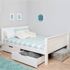 Stompa Classic Children's Bed Frame with Drawers Small Double White