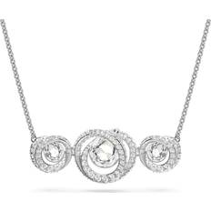 Swarovski Crystal Charms & Pendants Swarovski Generation Rhodium Plated White Crystal Tri Spiral Pendant - Silver