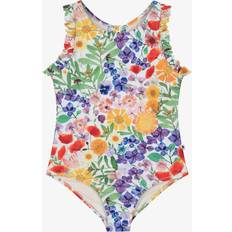 24-36M Bathing Suits Molo Girls Floral Ruffle Swimsuit With Open Back - Purple