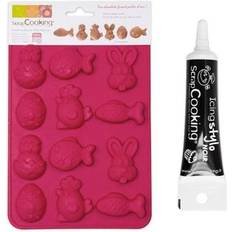 Svarta Chokladformar ScrapCooking Moule Chocolats de Pâques Stylo de Glaçage Noir Pralinenform