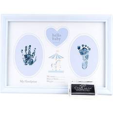 Blue Photoframes & Prints HelloBaby Baby Hand Footprint Photo Frame Keepsake with Ink Pad Blue Carousel