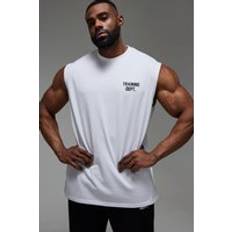 Oversize Linnen boohooMAN Mens White Training Dept Oversized Vest