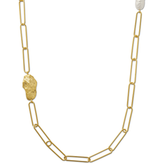 Orelia Asymmetric Long Necklace - Gold