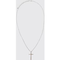 Smycken boohooMAN Mens Silver Cross Necklace