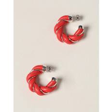 Smycken Bottega Veneta Twist Leather Earrings - Red