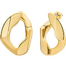 Smycken Michael Kors Ladies' 14ct Gold Plated Organic Link Hoop Earrings