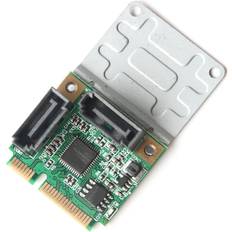 Tlily Mini 2-Port PCI-E PCI to SATA 3.0 6Gbps Converter Hard Drive Expansion Adapter Boards Card