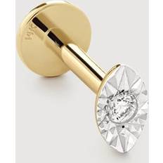 Piercings Monica Vinader Gold Marquise Diamond Flat Back Piercing Stud - White