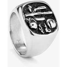 Herr Ringar Radiant Anillo Hombre Cactus Plata T-22 - Negro/Plateado
